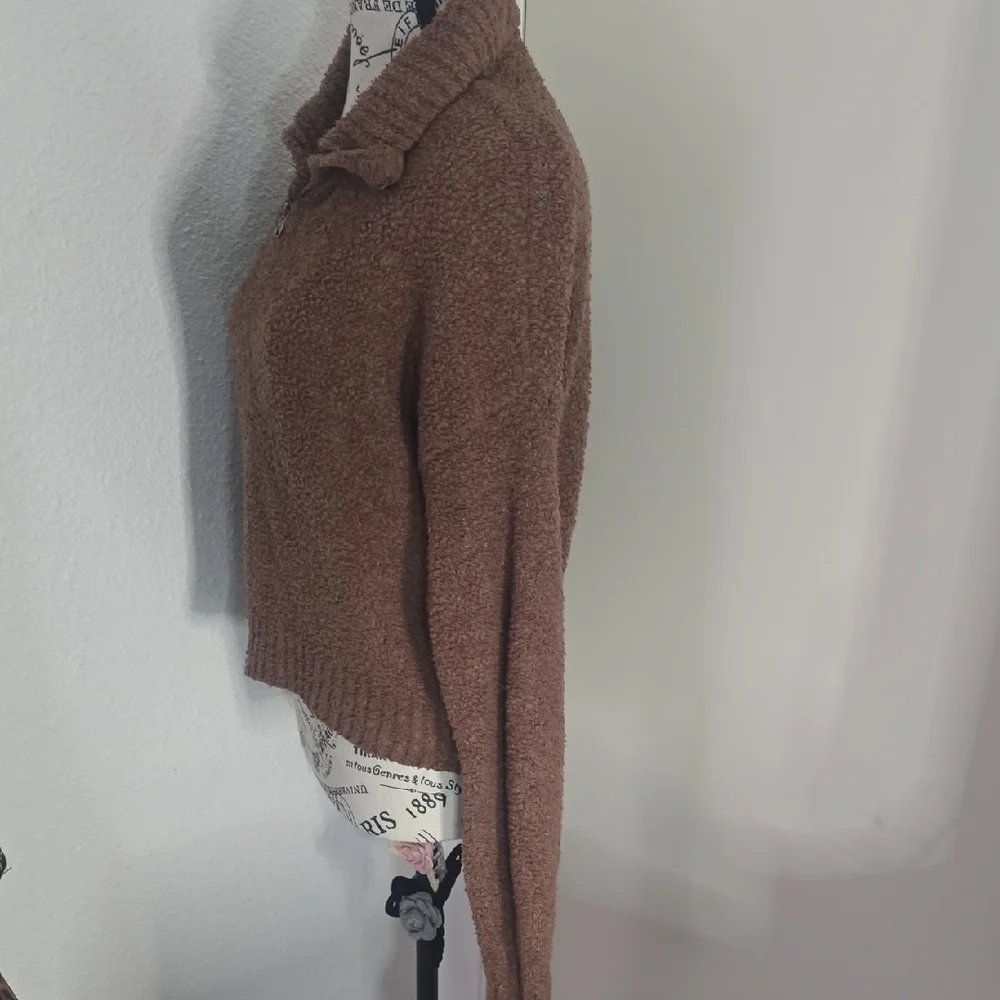 Hollister Cozy Soft Brown Half-Zip Women's Sweater (EUC)(S)✨️🤎✨️ - Picture 4 of 6